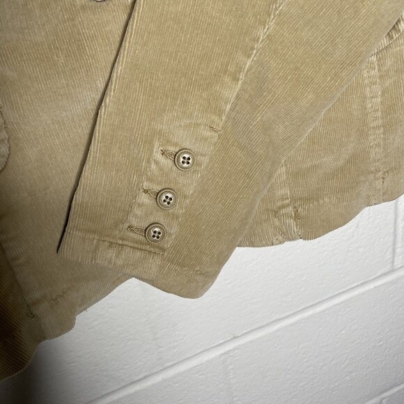 St. Johns Bay Womens Khaki Tan Corduroy Blazer Jacket Pockets Buttons - Picture 6 of 12